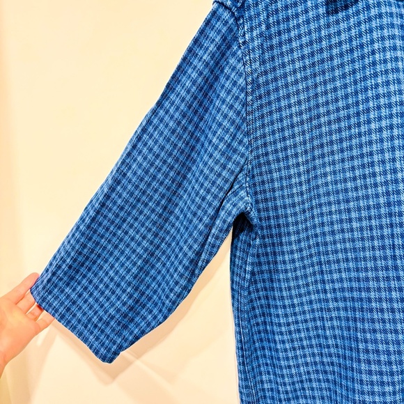 SIMONS Blue plaid cotton button down shirt - Picture 3 of 10